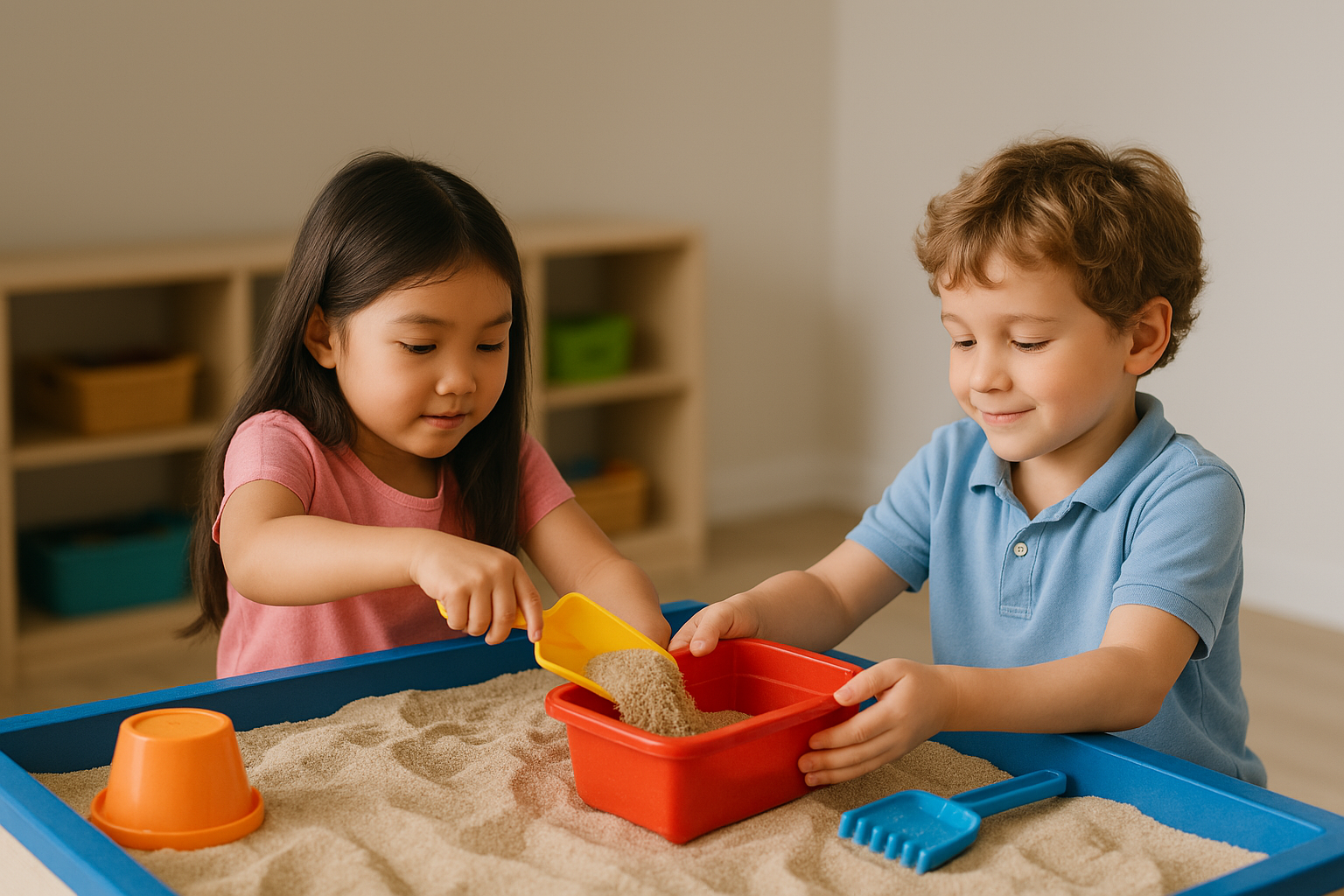 Teaching Sharing and Cooperation Through Interactive Sandbox Play